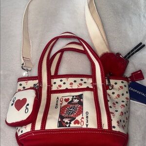 Aeropostale Queens of Hearts Canvas Tote
Purse- valentine’s Day